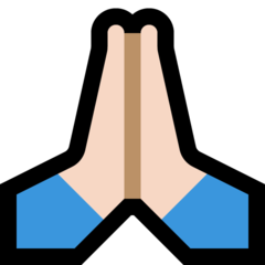 How Folded Hands: Light Skin Tone emoji looks on Microsoft.