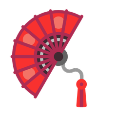 How Folding Hand Fan emoji looks on Microsoft.