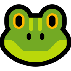 Bagaimana Katak emoji terlihat di Microsoft.