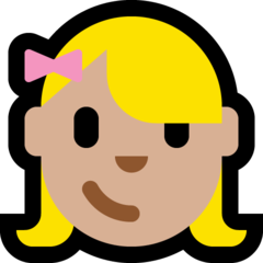 How Girl: Medium-Light Skin Tone emoji looks on Microsoft.