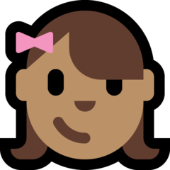 A quoi ressemblent les emoji Fille: peau légèrement mate sur Microsoft.