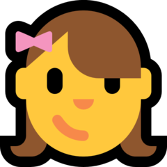 How Girl emoji looks on Microsoft.