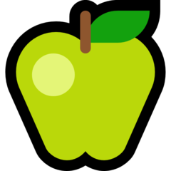 How Green Apple emoji looks on Microsoft.