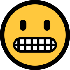 How Grimacing Face emoji looks on Microsoft.