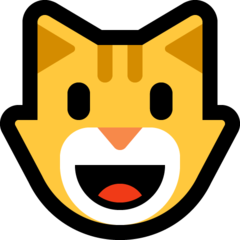 How Grinning Cat emoji looks on Microsoft.