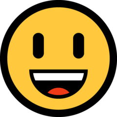 How Grinning Face with Big Eyes emoji looks on Microsoft.