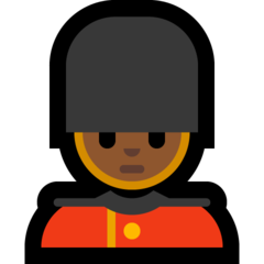 How Guard: Medium-Dark Skin Tone emoji looks on Microsoft.