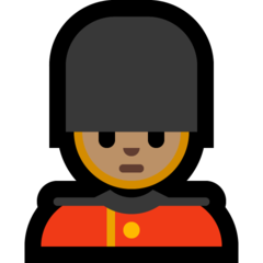 How Guard: Medium Skin Tone emoji looks on Microsoft.