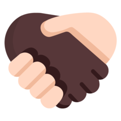 How Handshake: Dark Skin Tone, Light Skin Tone emoji looks on Microsoft.