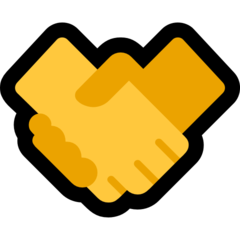 How Handshake emoji looks on Microsoft.