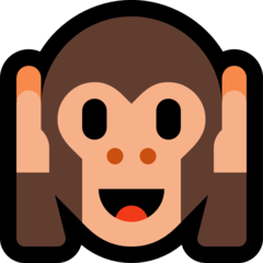 How Hear-No-Evil Monkey emoji looks on Microsoft.