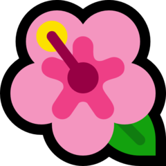 How Hibiscus emoji looks on Microsoft.