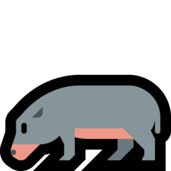 How Hippopotamus emoji looks on Microsoft.