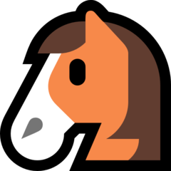 How Horse Face emoji looks on Microsoft.