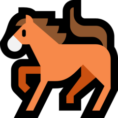 How Horse emoji looks on Microsoft.