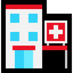 How Hospital emoji looks on Microsoft.