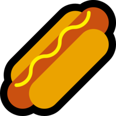 How Hot Dog emoji looks on Microsoft.