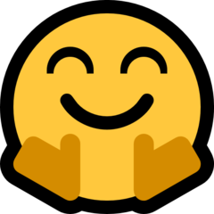 איך פרצוף מחבק emoji נראה על Microsoft.