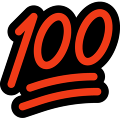 How Hundred Points emoji looks on Microsoft.