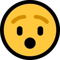 How Hushed Face emoji looks on Microsoft.