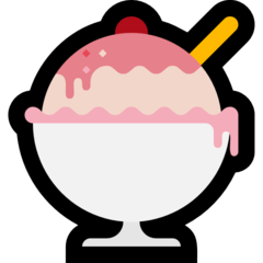 How Ice Cream emoji looks on Microsoft.