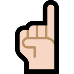 Wie Nach oben weisender Zeigefinger von vorne: helle Hautfarbe Emoji auf Microsoft aussieht.