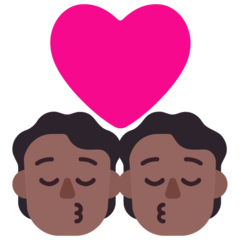 How Kiss: Medium-Dark Skin Tone emoji looks on Microsoft.