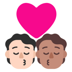 A quoi ressemblent les emoji Bisou : adulte, adulte, peau claire et peau légèrement mate sur Microsoft.