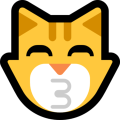 How Kissing Cat emoji looks on Microsoft.