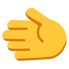 How Leftwards Hand emoji looks on Microsoft.