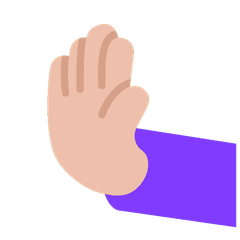 Sola iten el: orta açık cilt tonu emojisi Microsoft üzerinde nasıl görünüyor.