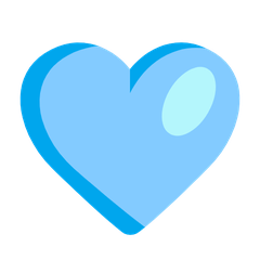 How Light Blue Heart emoji looks on Microsoft.