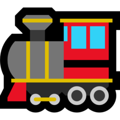 Wie Dampflokomotive Emoji auf Microsoft aussieht.