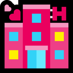 How Love Hotel emoji looks on Microsoft.