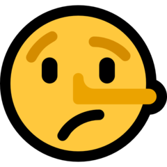 How Lying Face emoji looks on Microsoft.