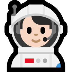 Hur Manlig astronaut: ljus hy emoji ser ut på Microsoft.