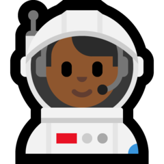 A quoi ressemblent les emoji Astronaute homme: peau mate sur Microsoft.