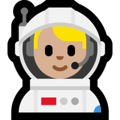 Hur Manlig astronaut: mellanljus hy emoji ser ut på Microsoft.