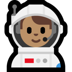 A quoi ressemblent les emoji Astronaute homme: peau légèrement mate sur Microsoft.