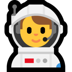 Hoe Mannelijke astronaut emoji eruit ziet op Microsoft.