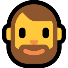 Hoe Persoon: baard emoji eruit ziet op Microsoft.