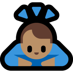 How Man Bowing: Medium Skin Tone emoji looks on Microsoft.