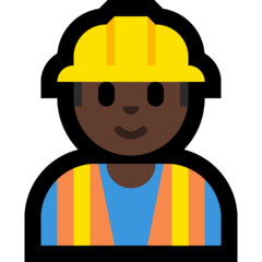 How Man Construction Worker: Dark Skin Tone emoji looks on Microsoft.