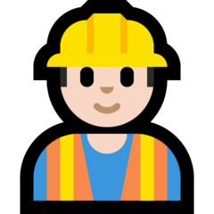 How Man Construction Worker: Light Skin Tone emoji looks on Microsoft.