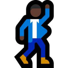 How Man Dancing: Dark Skin Tone emoji looks on Microsoft.