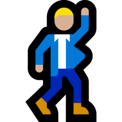 How Man Dancing: Medium-Light Skin Tone emoji looks on Microsoft.