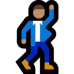 A quoi ressemblent les emoji Danseur : peau légèrement mate sur Microsoft.