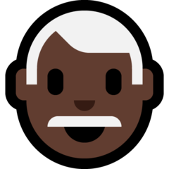 How Man: Dark Skin Tone, White Hair emoji looks on Microsoft.