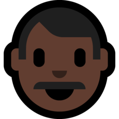 How Man: Dark Skin Tone emoji looks on Microsoft.