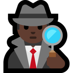 A quoi ressemblent les emoji Détective homme: peau foncée sur Microsoft.